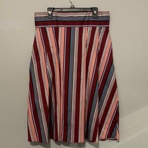 Striped Multicolor A-Line Skirt